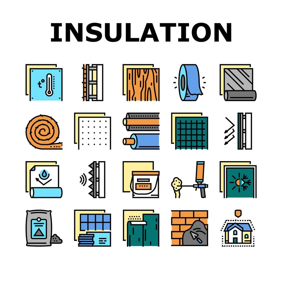 Sammlungsikonen der Isolierungsgebäude stellten Vektor ein