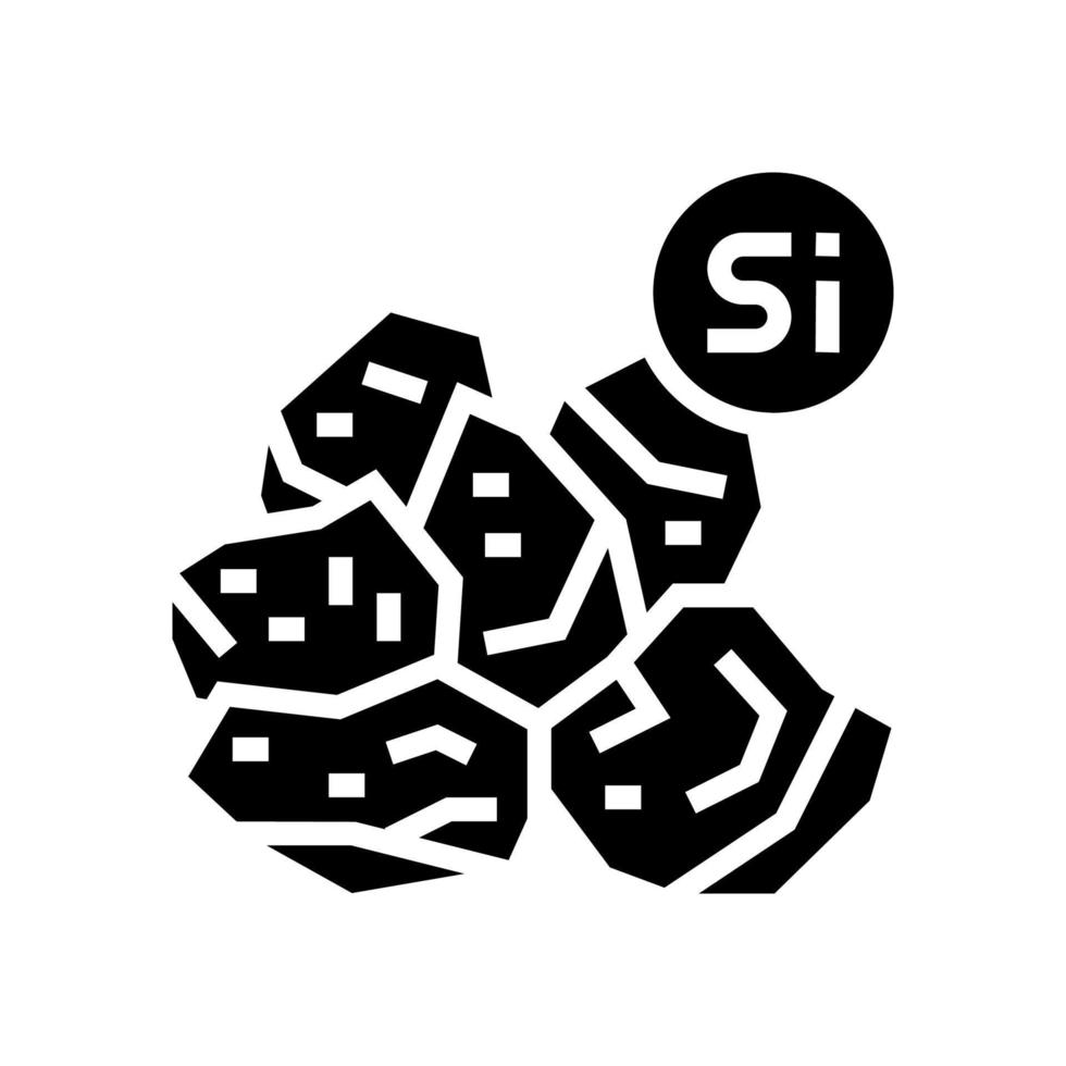 silikon halvledare tillverkning glyf ikon vektor illustration