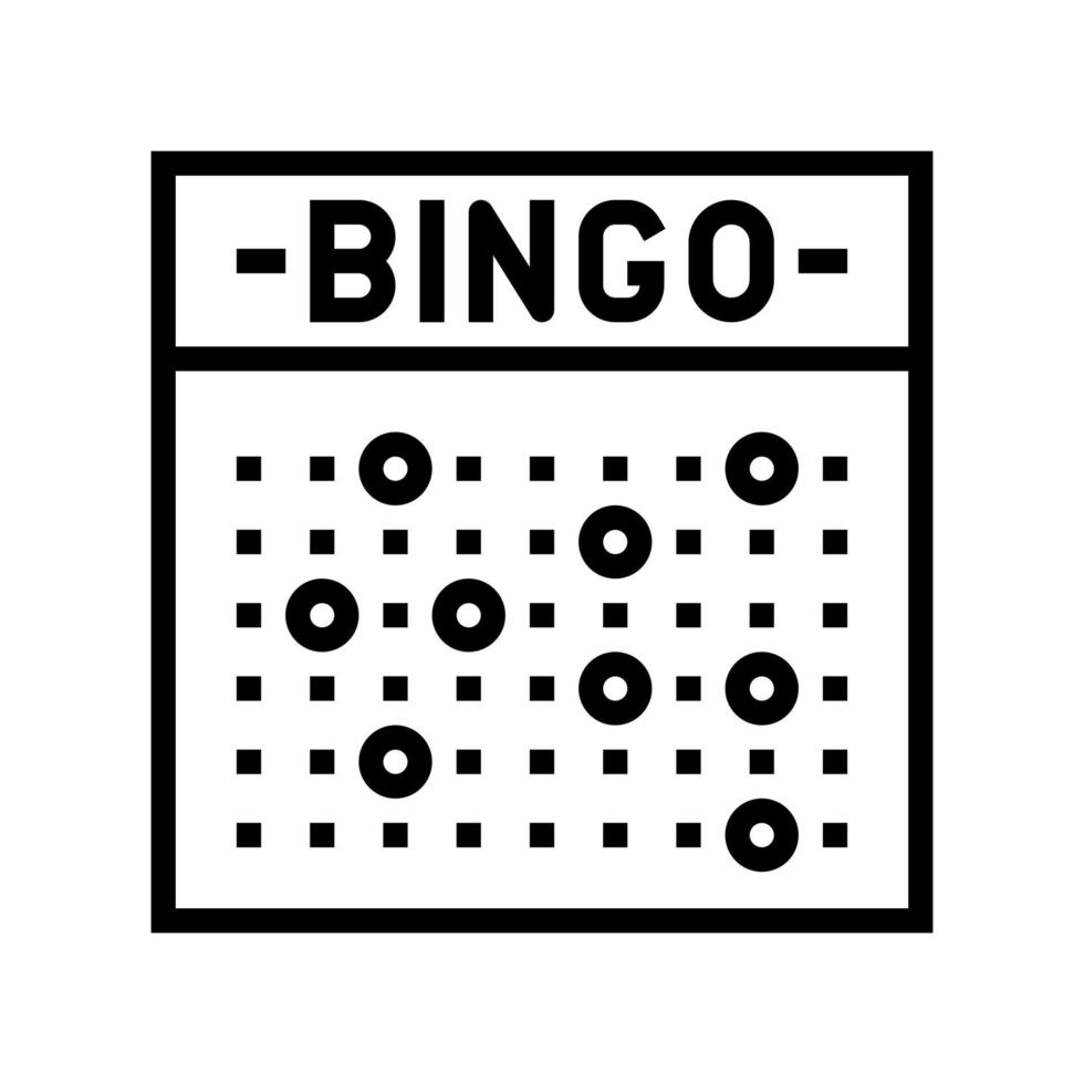 bingo spel linje ikon vektor illustration