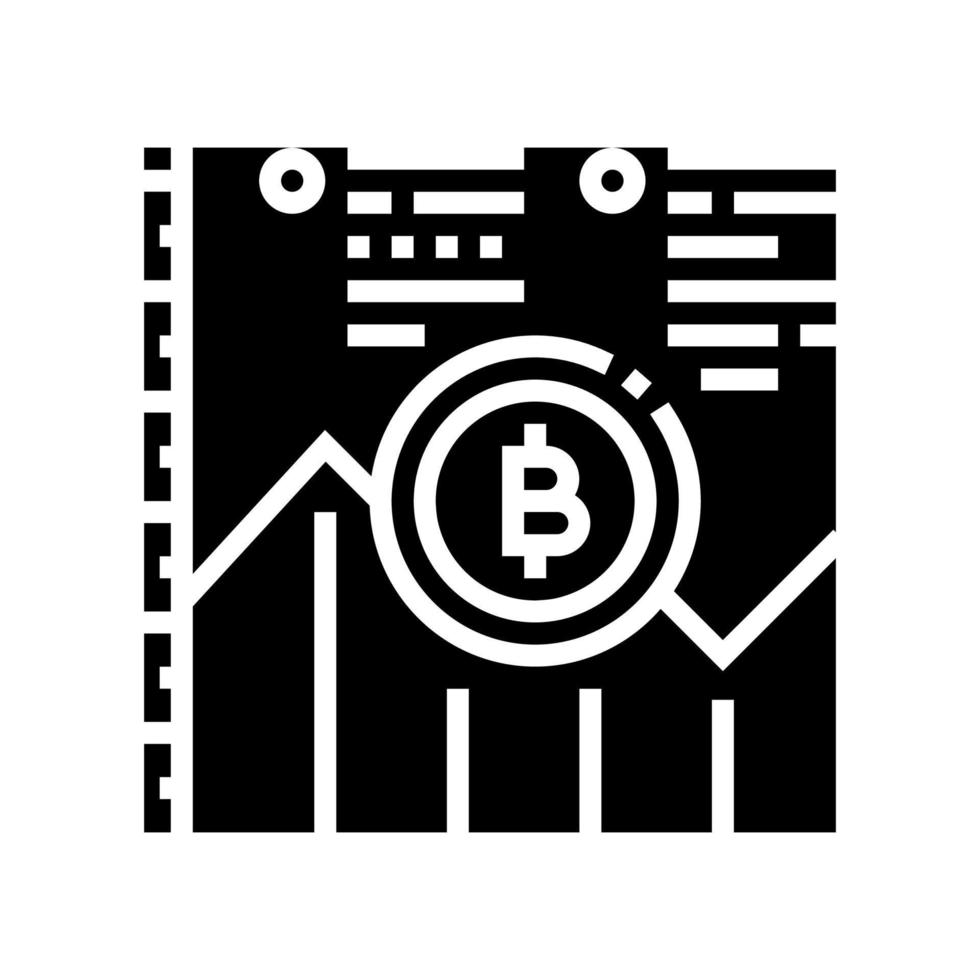 wachstum bitcoin rate ico glyph symbol vektorillustration vektor