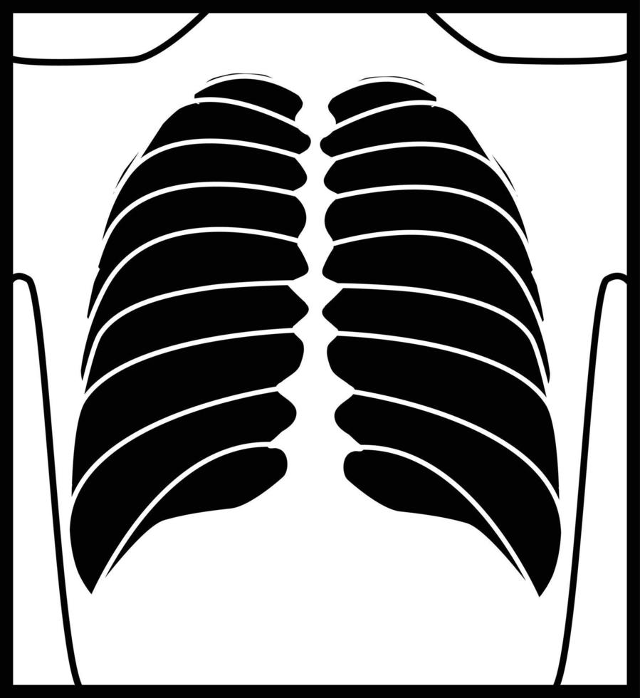 Röntgensymbol auf weißem Hintergrund. radiologe röntgenzeichen. Checkup-Symbol. flacher Stil. vektor