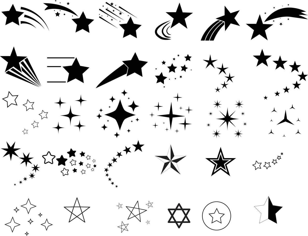 stjärnskott ikon på vit bakgrund. stjärna spår symbol. stjärntecken. stjärndamm fallande logotyp. platt stil. vektor
