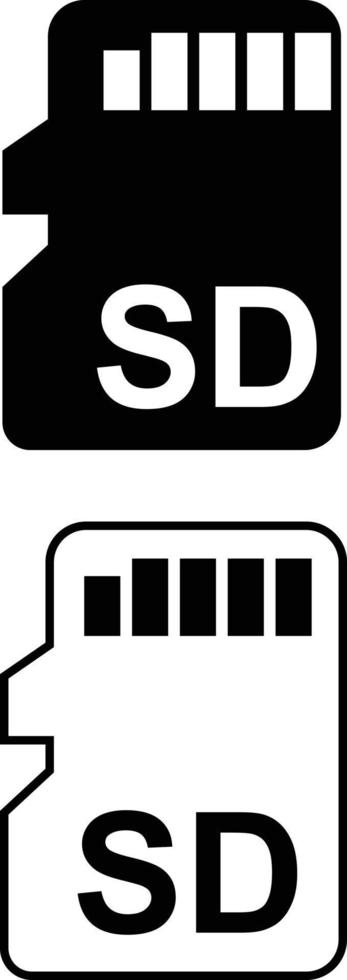 SD-Kartensymbol auf weißem Hintergrund. Speicher-Mikrochip-Zeichen. Micro-SD-Symbol. flacher Stil. vektor