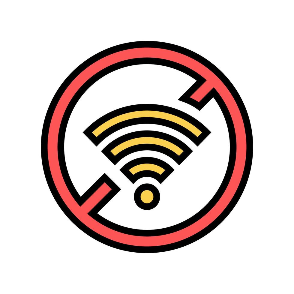 Wifi durchgestrichene Markierungsfarbsymbol-Vektorillustration vektor