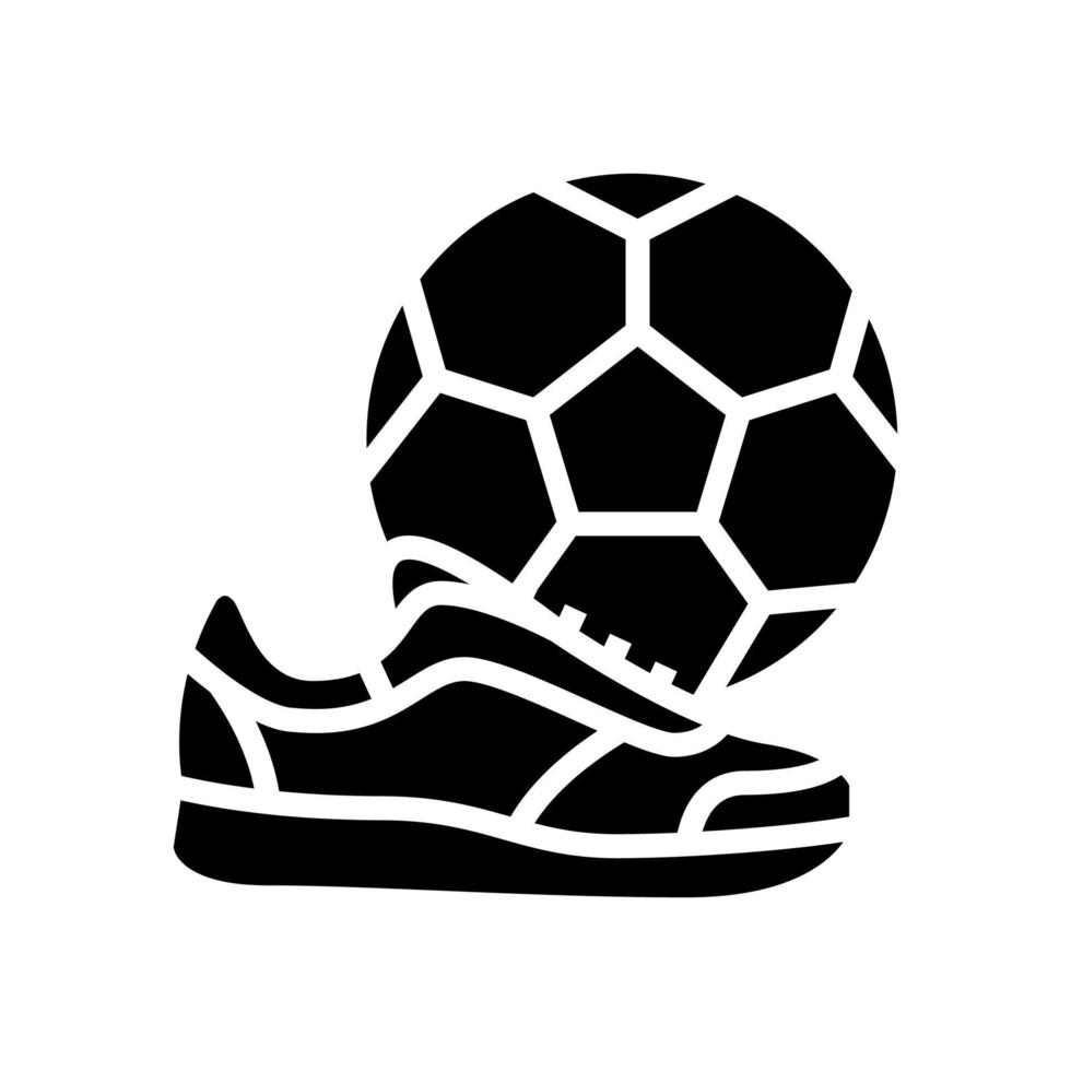 Fußball spielen Fußball Männer Freizeit Glyphe Symbol Vektor Illustration