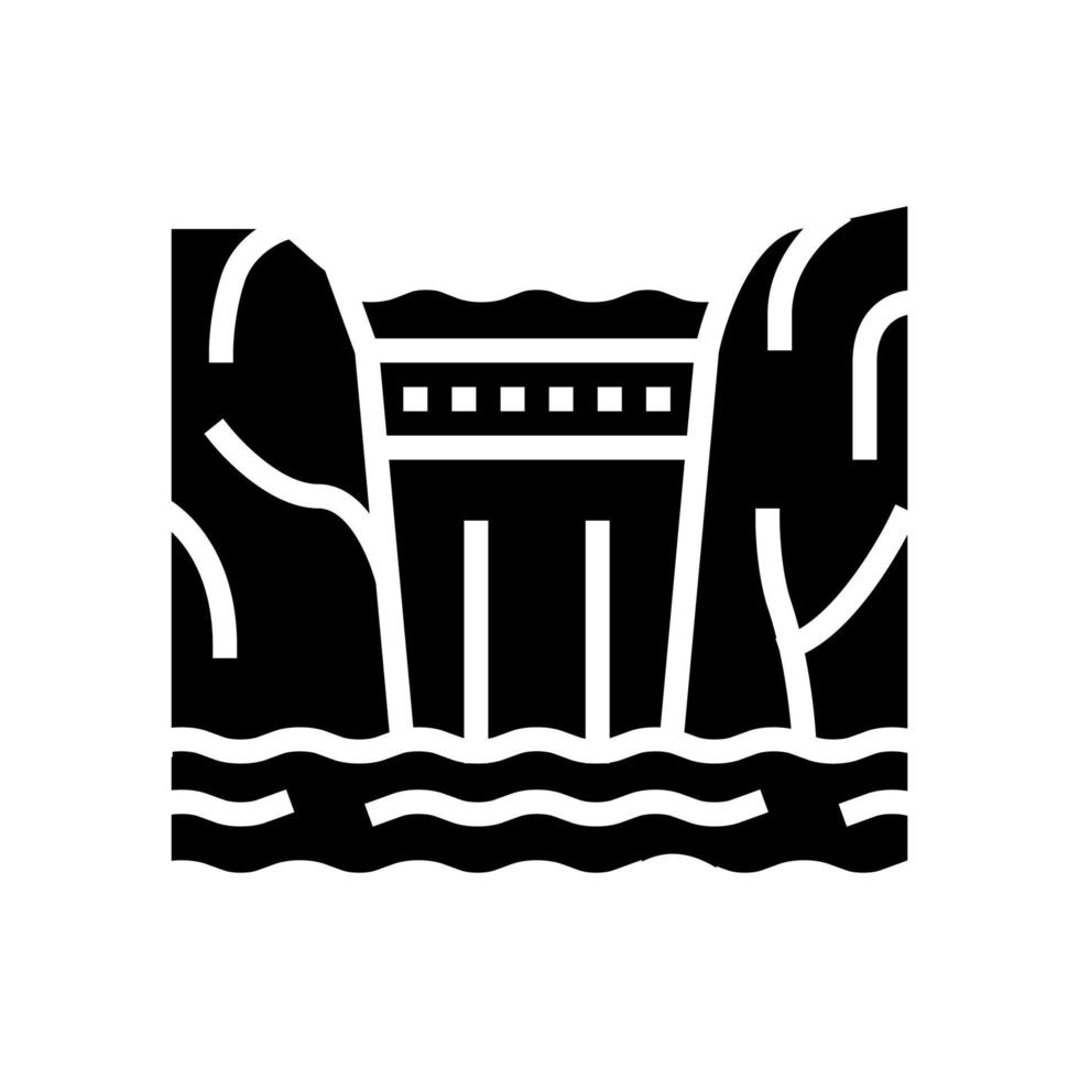 Damm Wasser Glyphe Symbol Vektor Illustration
