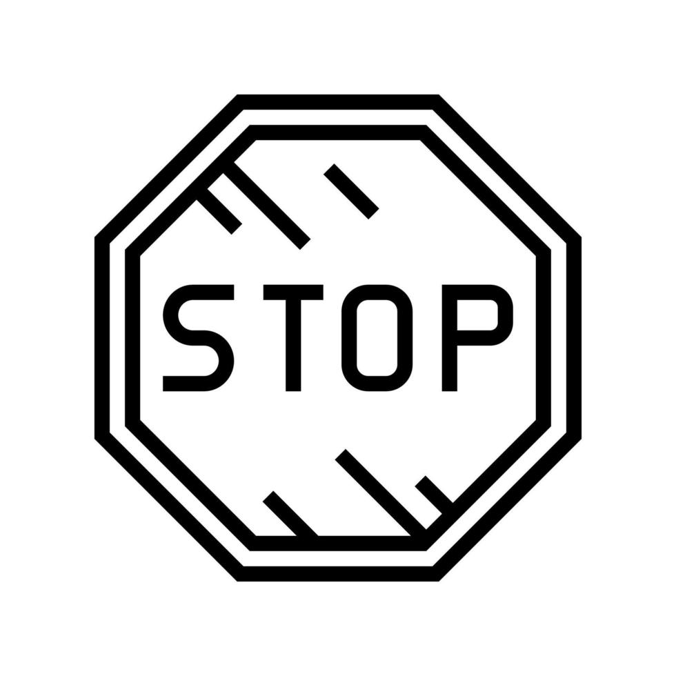 Stop-Schild Linie Symbol Vektor Illustration