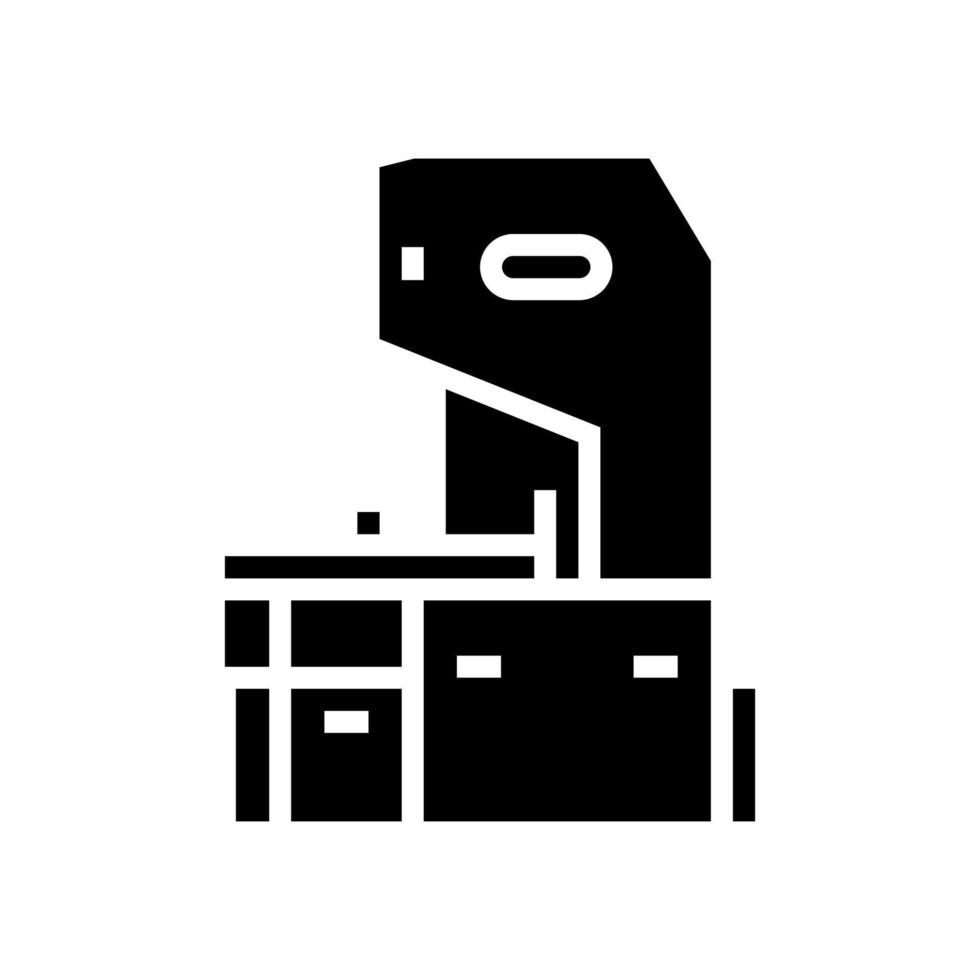 Sägewerk Fabrik Maschine Glyph Symbol Vektor Illustration