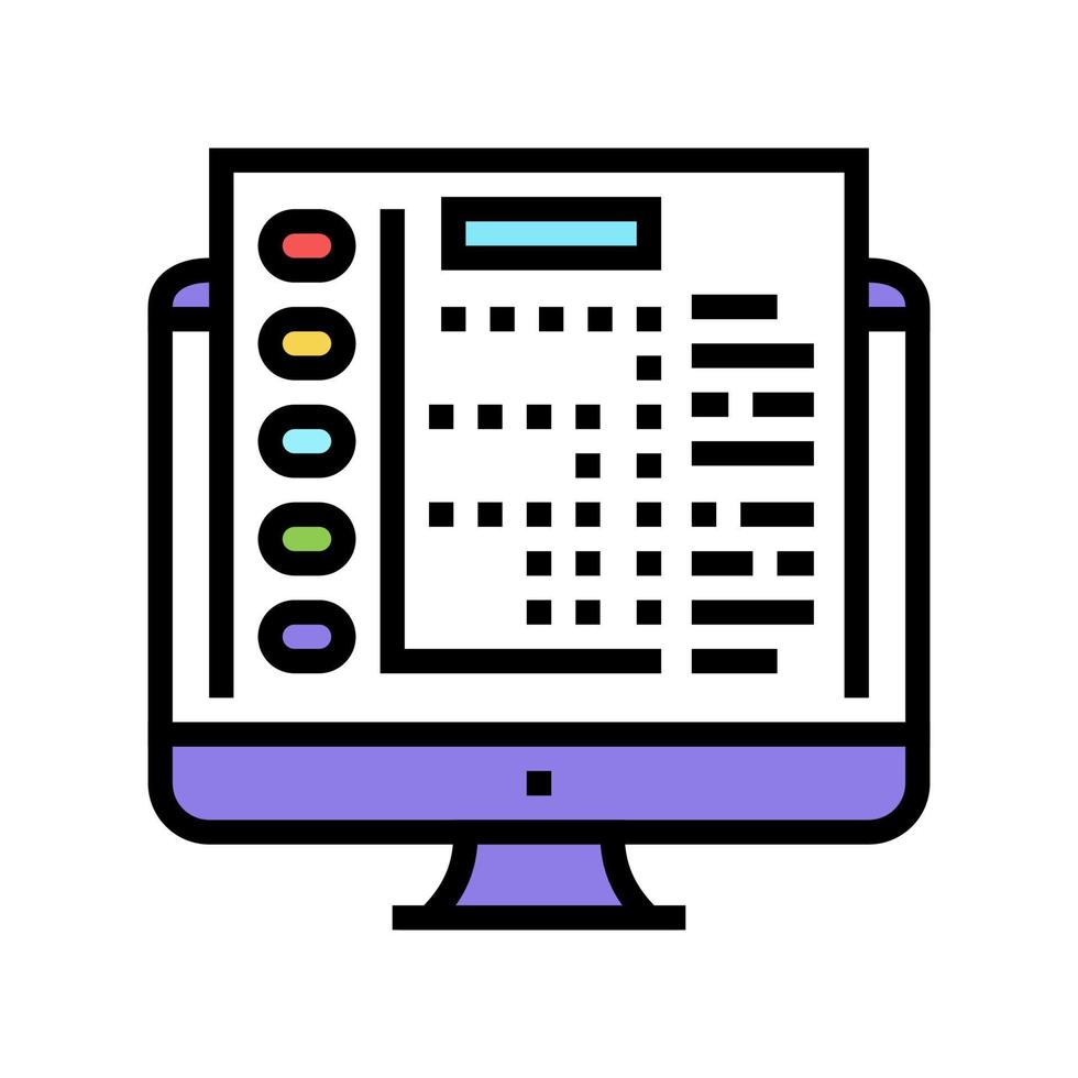 Farbsymbol-Vektorillustration für elektronische Berichte vektor