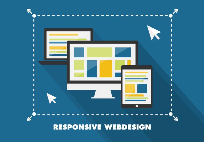 Free Flat Responsive Web Design Vektor Hintergrund