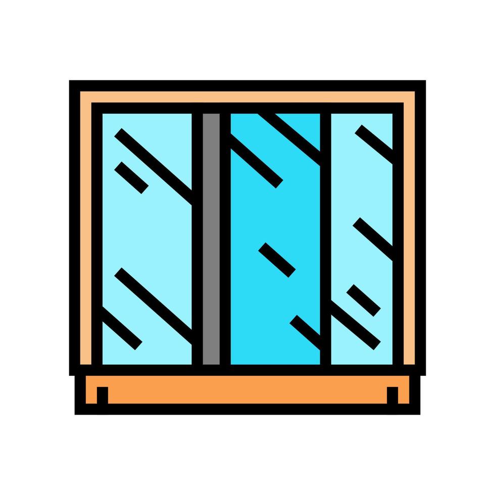 Kleiderschrank Spiegel Farbe Symbol Vektor Illustration