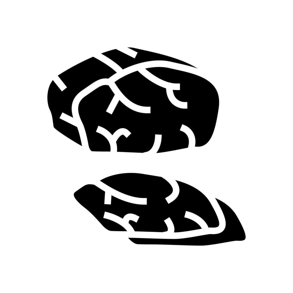 Getrocknetes gekochtes Fleisch Glyphen-Symbol-Vektor-Illustration vektor