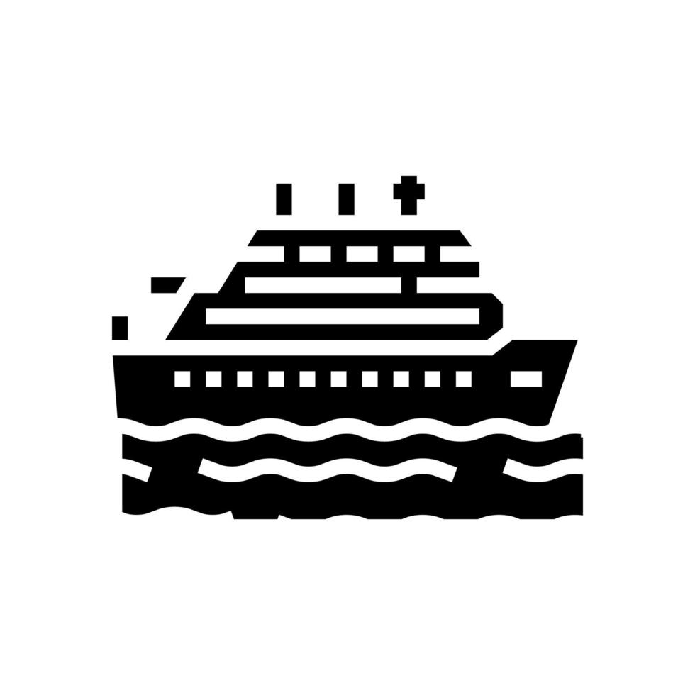 Kreuzfahrt Sommerurlaub Glyphen-Symbol-Vektor-Illustration vektor