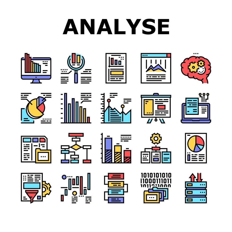 analysera infographic samling ikoner som vektor