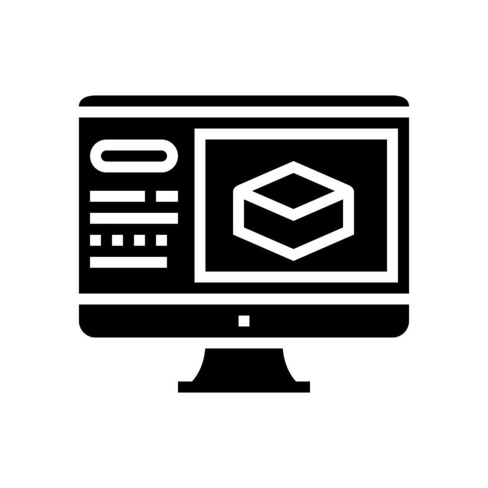 informationen über den boden auf dem computerbildschirm glyph icon vector illustration