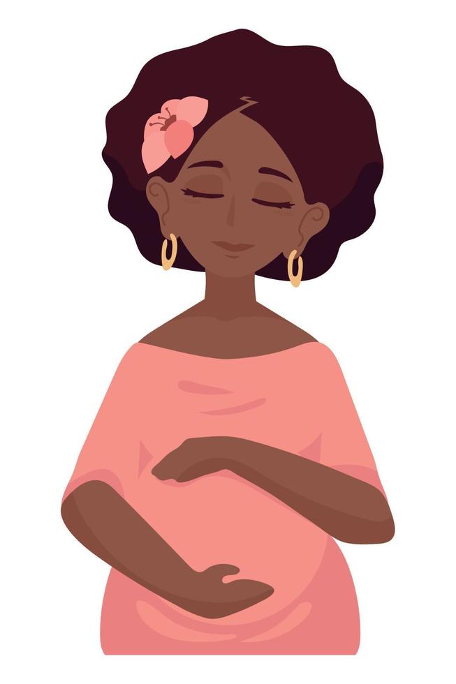 gravid afroamerikansk kvinna vektor