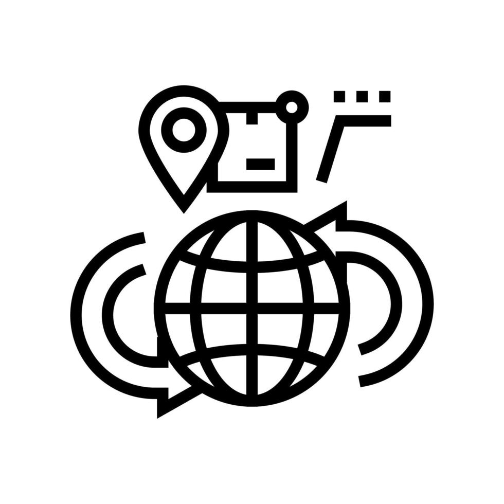 Globale Sendungsverfolgungslinie Symbol-Vektor-Illustration vektor