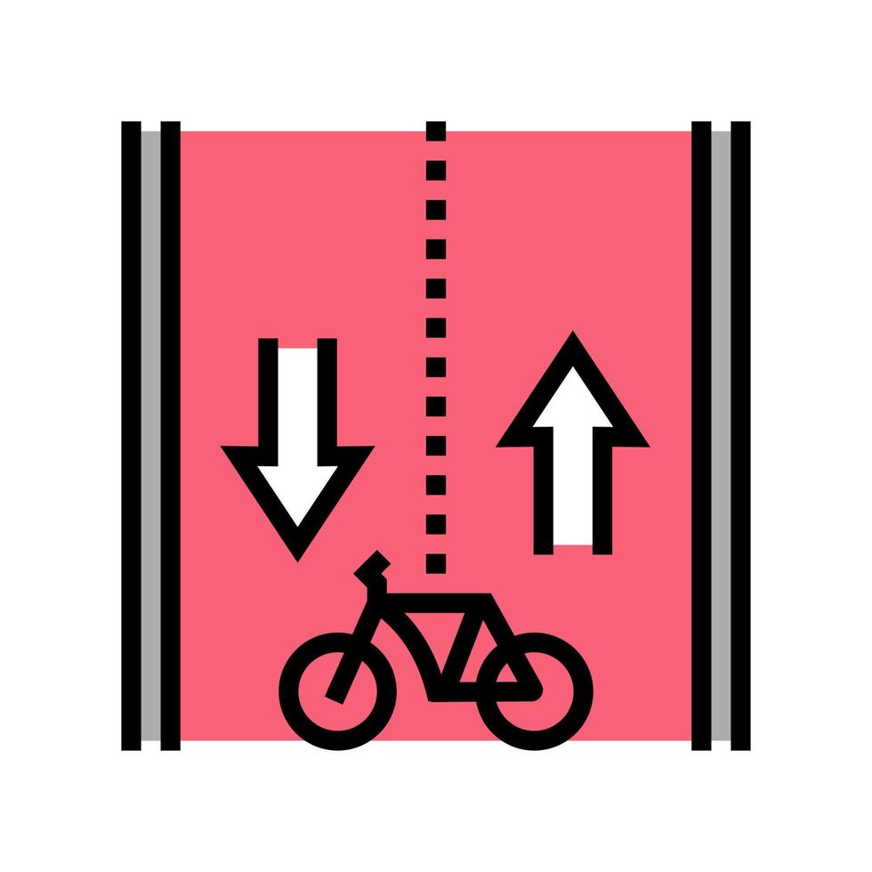 väg för att cykla färg ikon vektor illustration