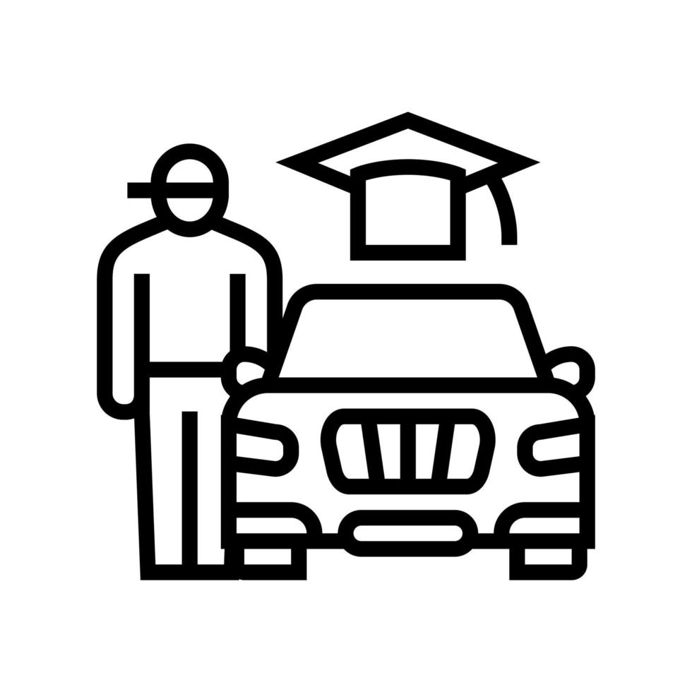 Fahrstunden für Teenager Symbol Leitung Vektor Illustration