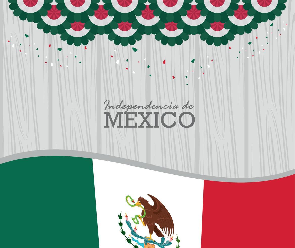 Independencia de Mexico Schriftzug Tamplate vektor
