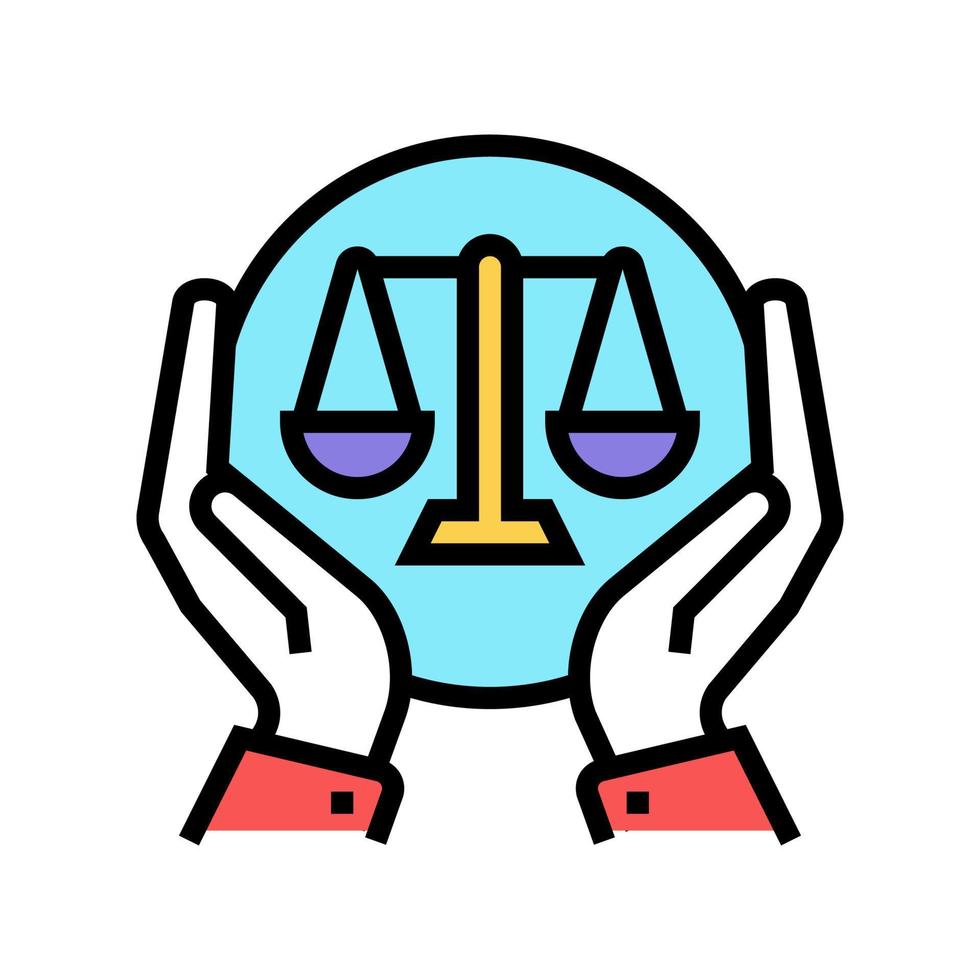 Gesetzgebung Gesetz Wörterbuch Farbe Symbol Vektor Illustration