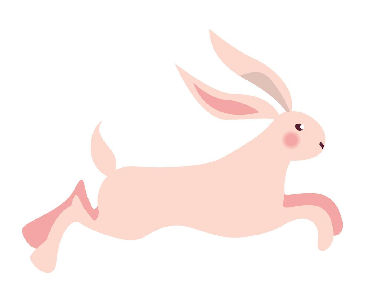 söt rosa kanin springer vektor