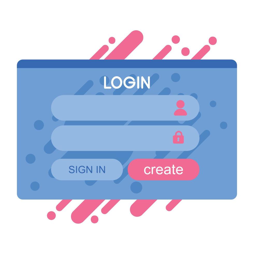 Anmeldevorlage für den klassischen Zugang vektor