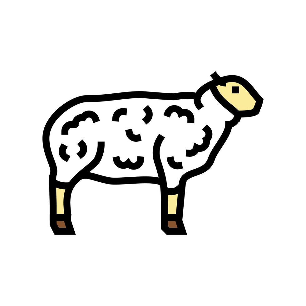 Schaf Haustier Farbe Symbol Vektor Illustration