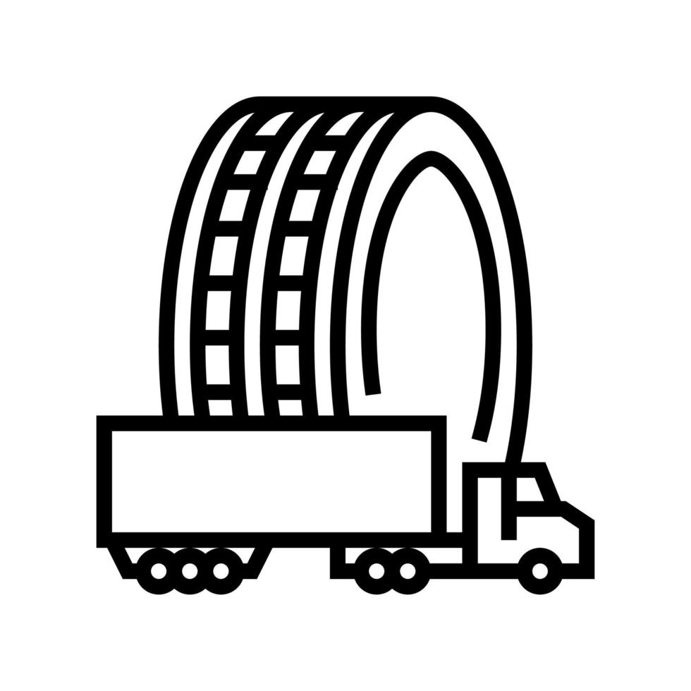 kommerzielle Lkw-Reifen Symbol Leitung Vektor Illustration