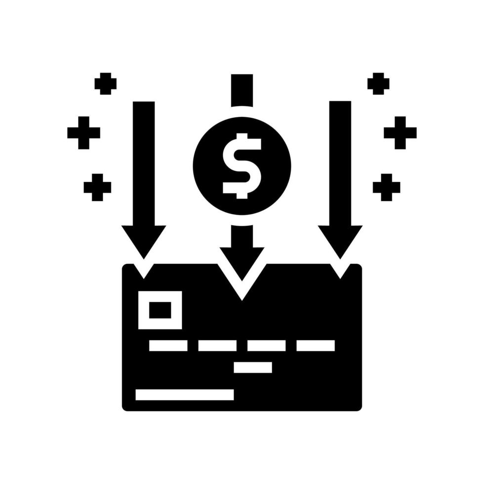 registrering kort glyf ikon vektor illustration