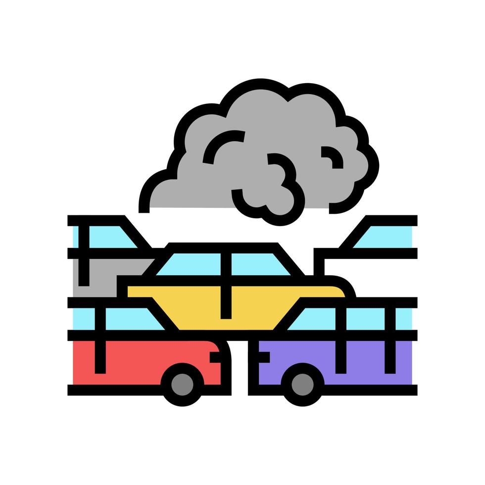Transport Auto Rauch Farbe Symbol Vektor Illustration