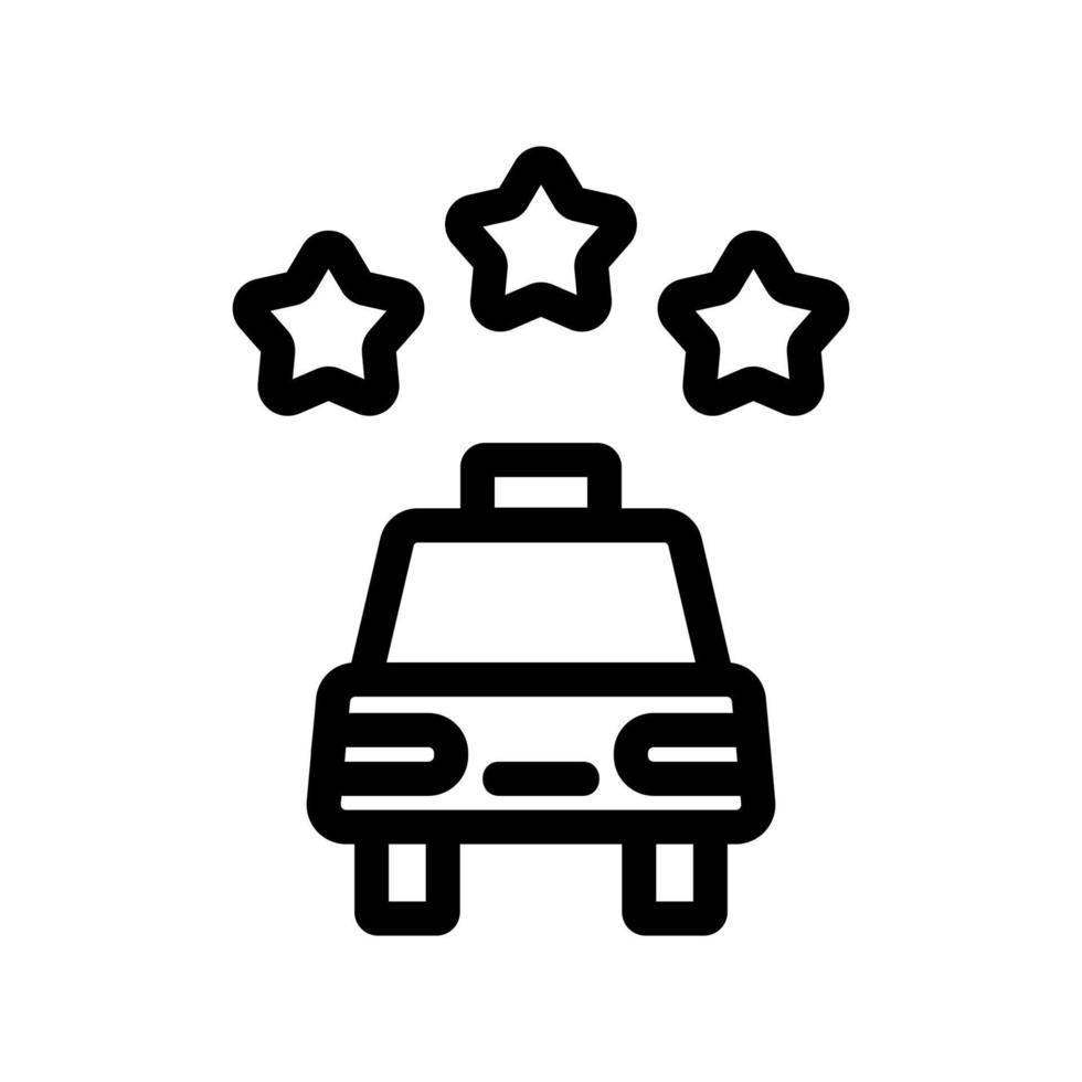 Taxi-Symbol-Vektorbewertung. isolierte kontursymbolillustration vektor