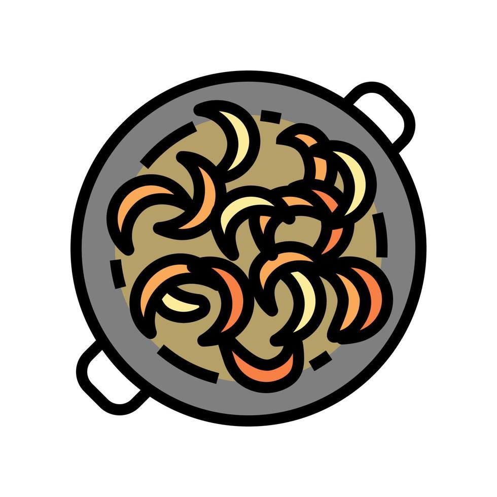 Kochen Zwiebel Farbe Symbol Vektor Illustration