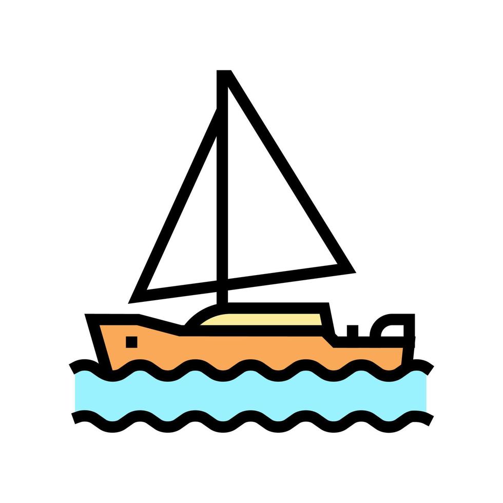 yacht herr fritid färg ikon vektor illustration
