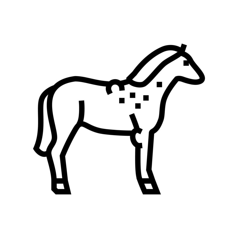 Brucellose Pferd Linie Symbol Vektor Illustration