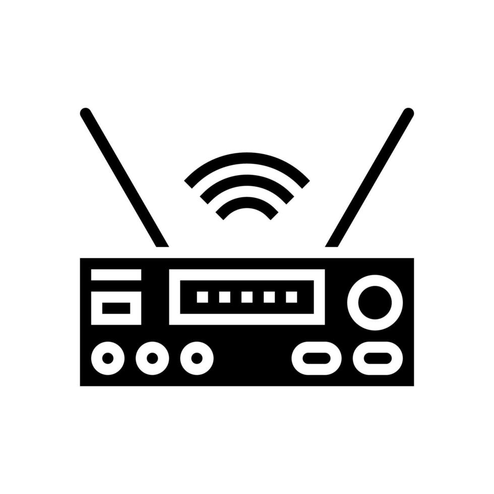 empfänger elektronische technologie glyph symbol vektorillustration vektor