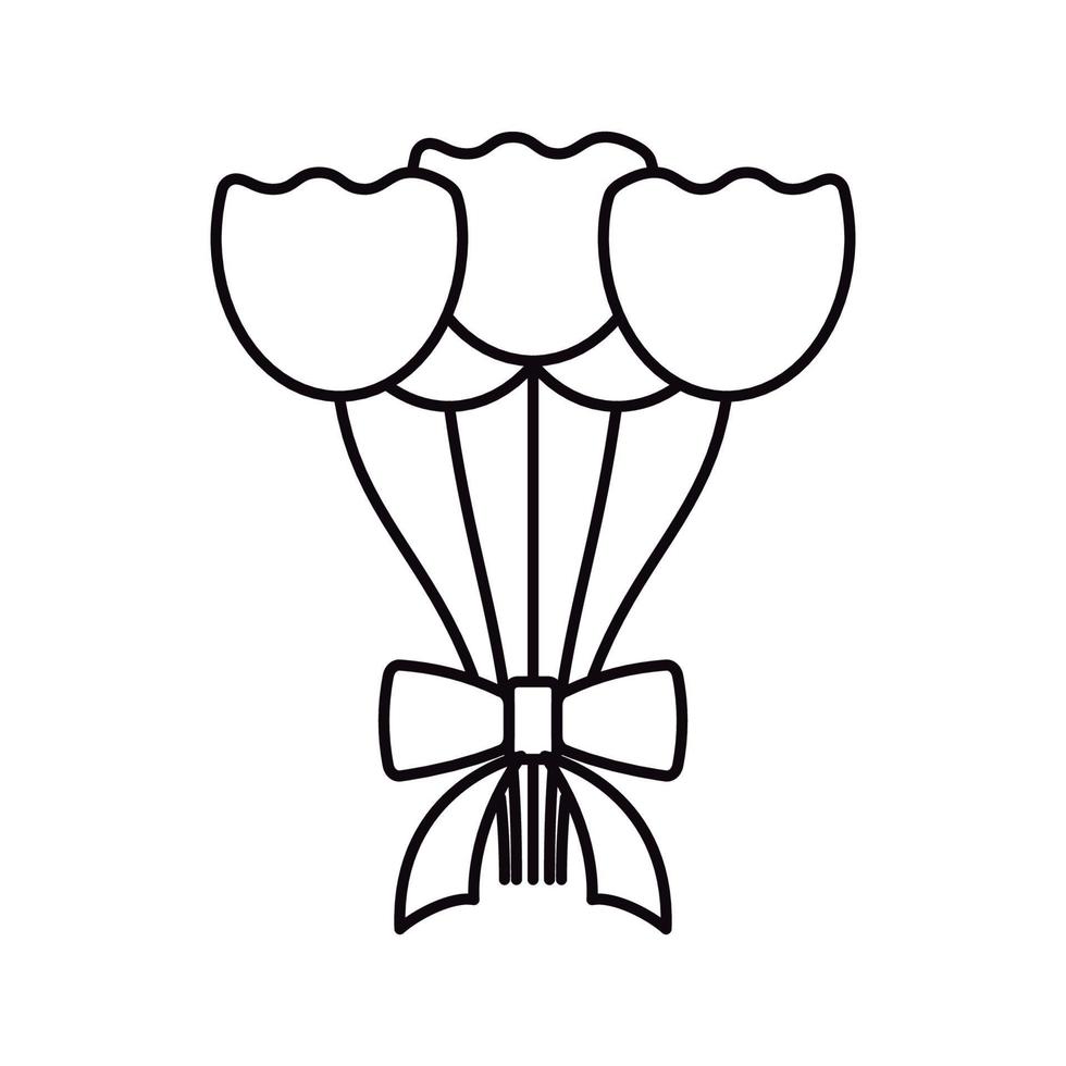 Hochzeit Blumenstrauß Symbol. einfaches elegantes Linienvektorsymbol vektor