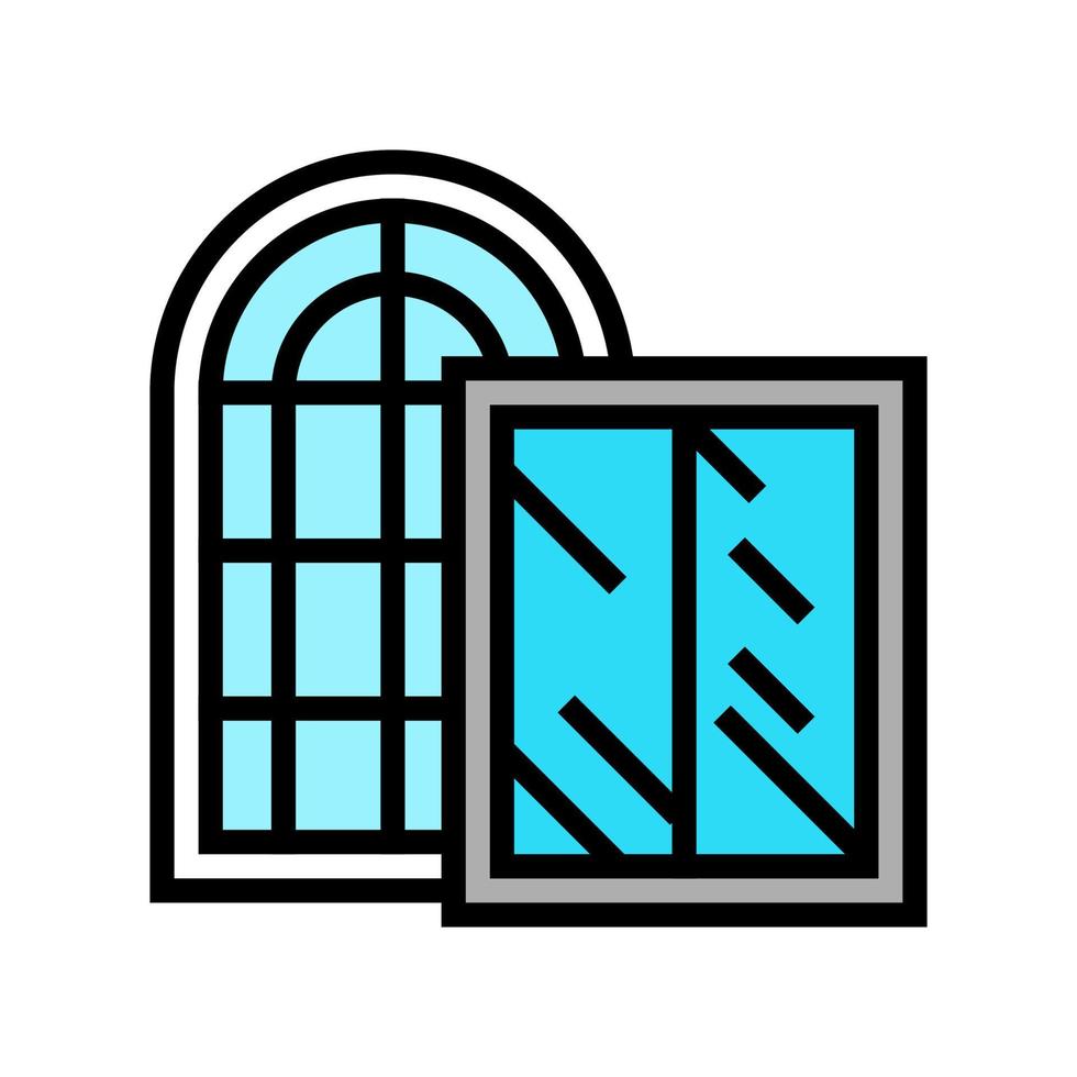 Farbsymbol-Vektorillustration für die Glasproduktion von Fenstern vektor