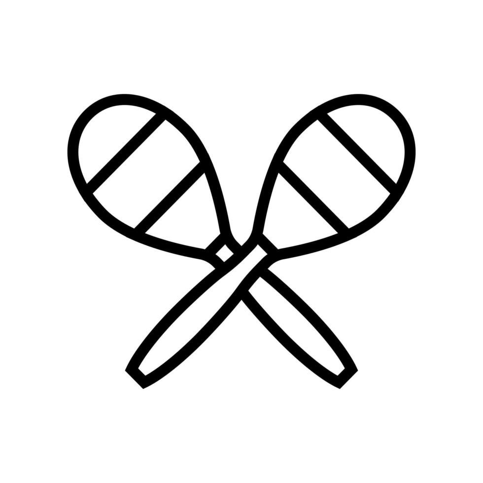 maracas karneval musiker instrument linie symbol vektor illustration