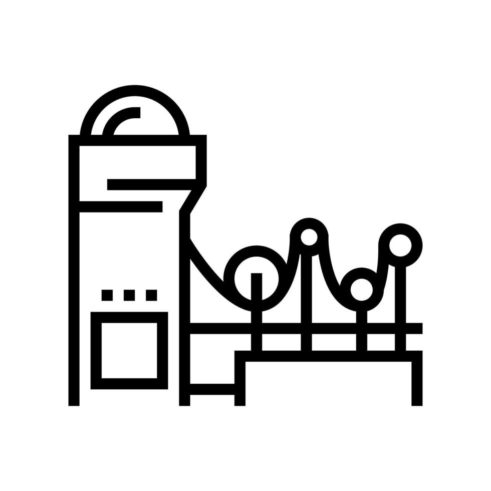 Papierherstellungssystem Symbol Leitung Vektor Illustration