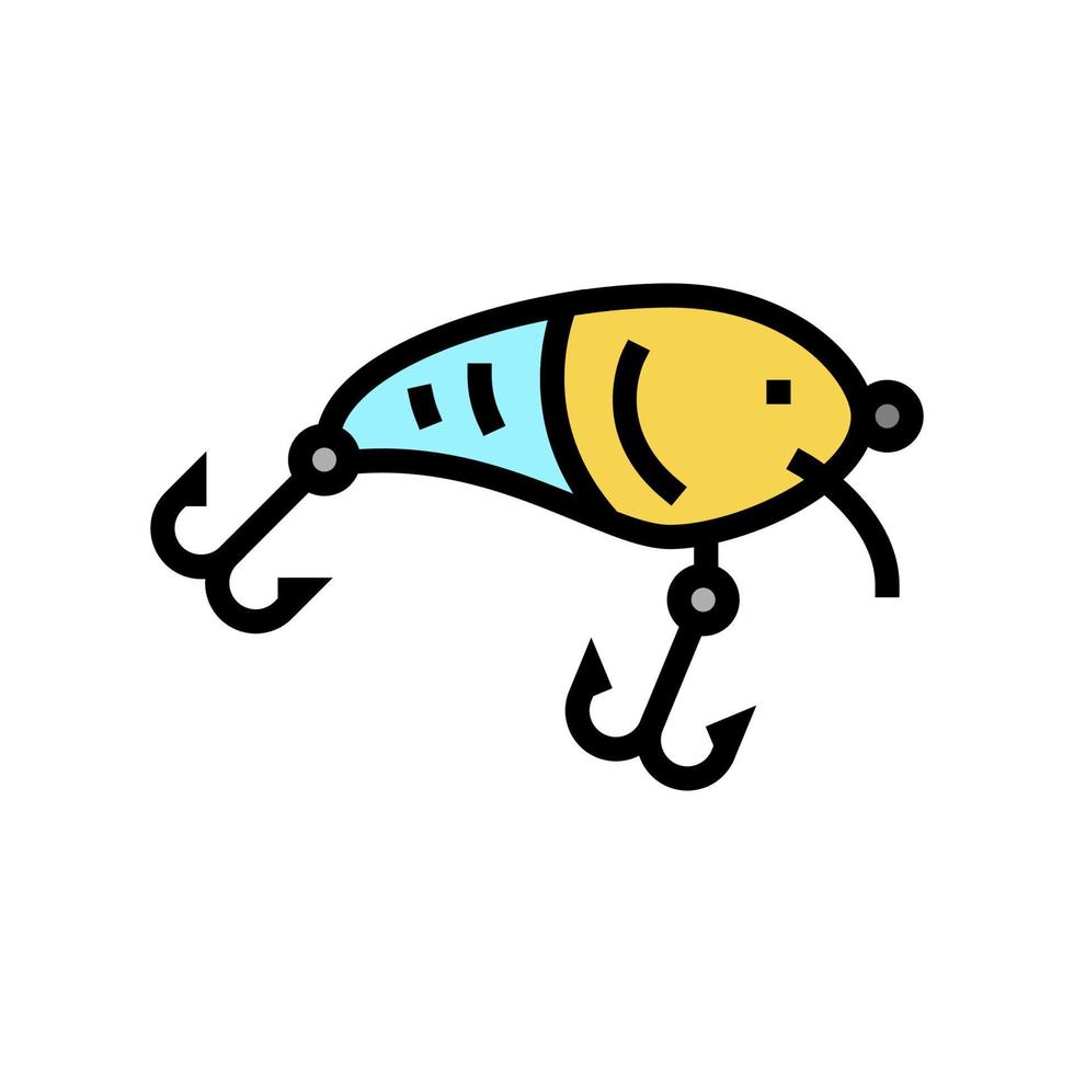 crankbait fiske tillbehör färg ikon vektor illustration