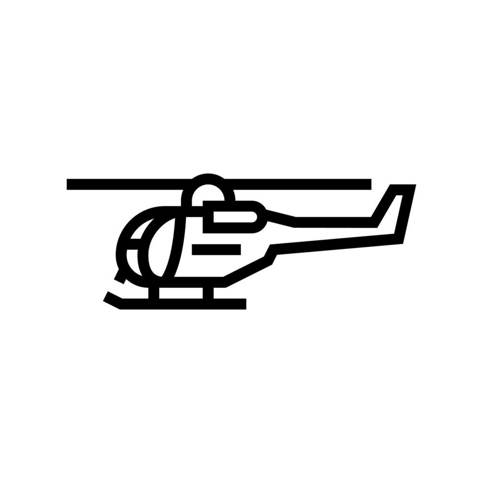 helikopter flyg skolan linje ikon vektorillustration vektor