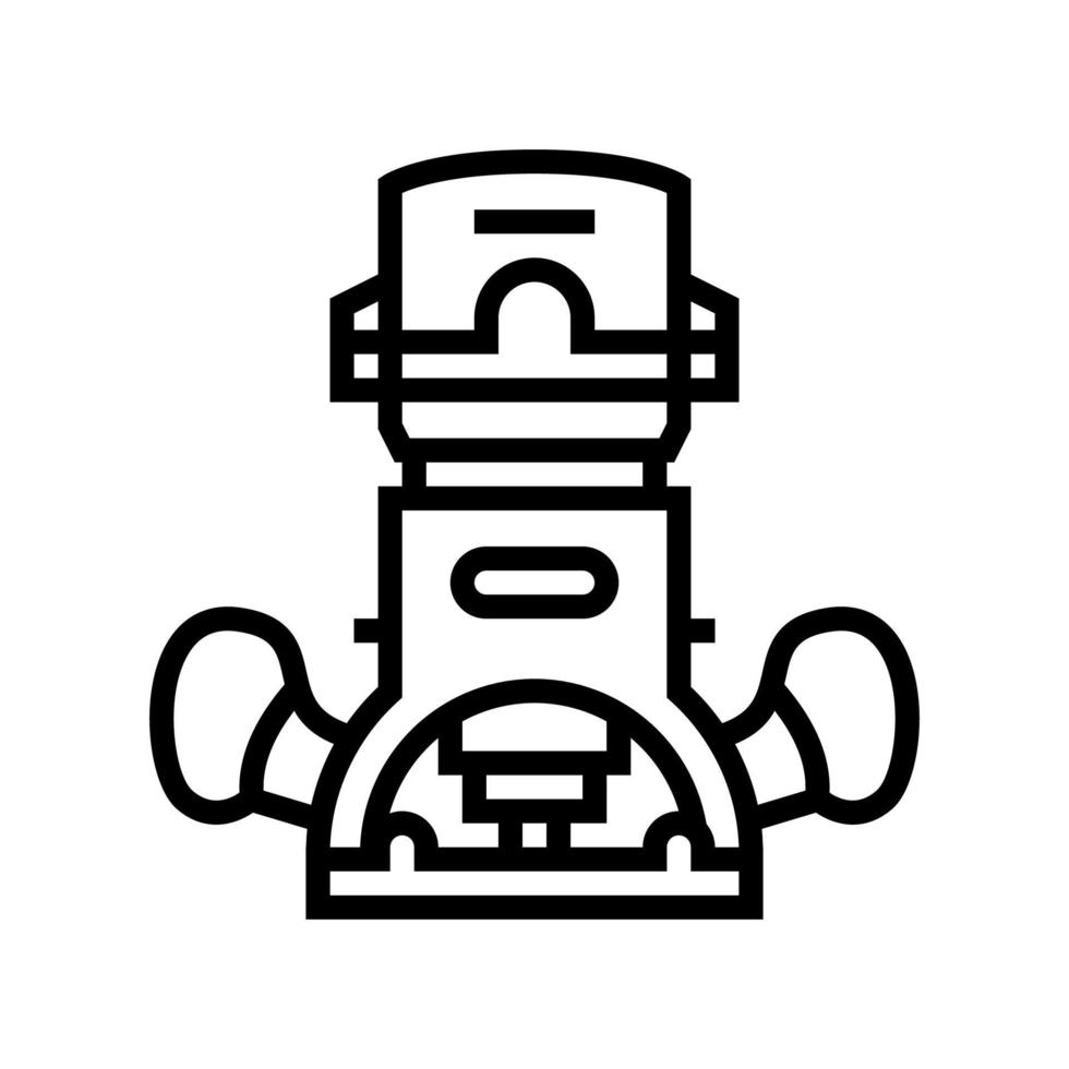 Holzfräser Werkzeuglinie Symbol Vektor Illustration