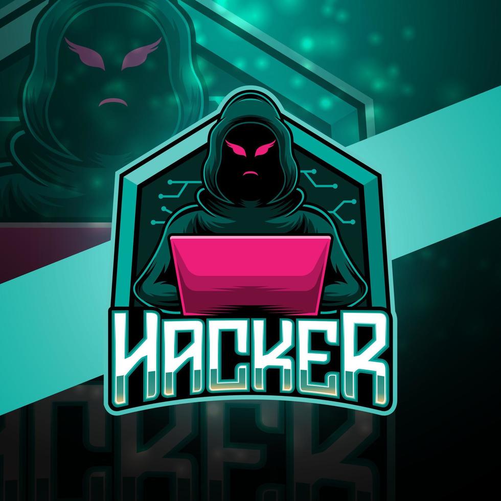 hacker esport maskot logotypdesign vektor