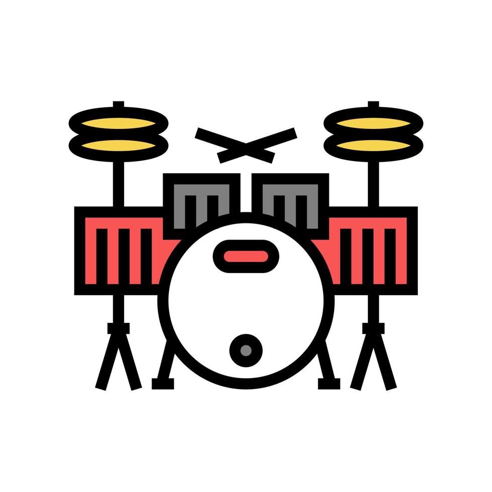 Drum-Rhythmus-Bass-Instrument-Farbsymbol-Vektorillustration vektor