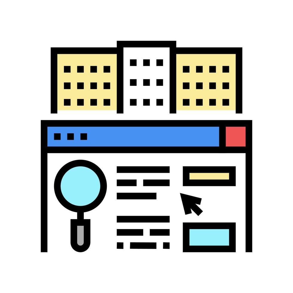 immobilienmarktforschung, farbsymbol, vektor, illustration vektor