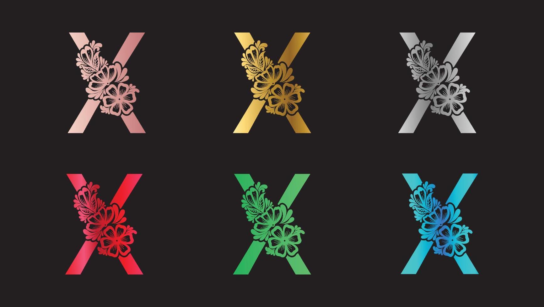 Buchstabe x Logo mit bunten Farbverläufen vektor