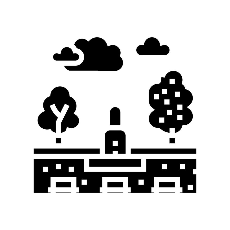 Stadtpark Land Glyphe Symbol Vektor Illustration