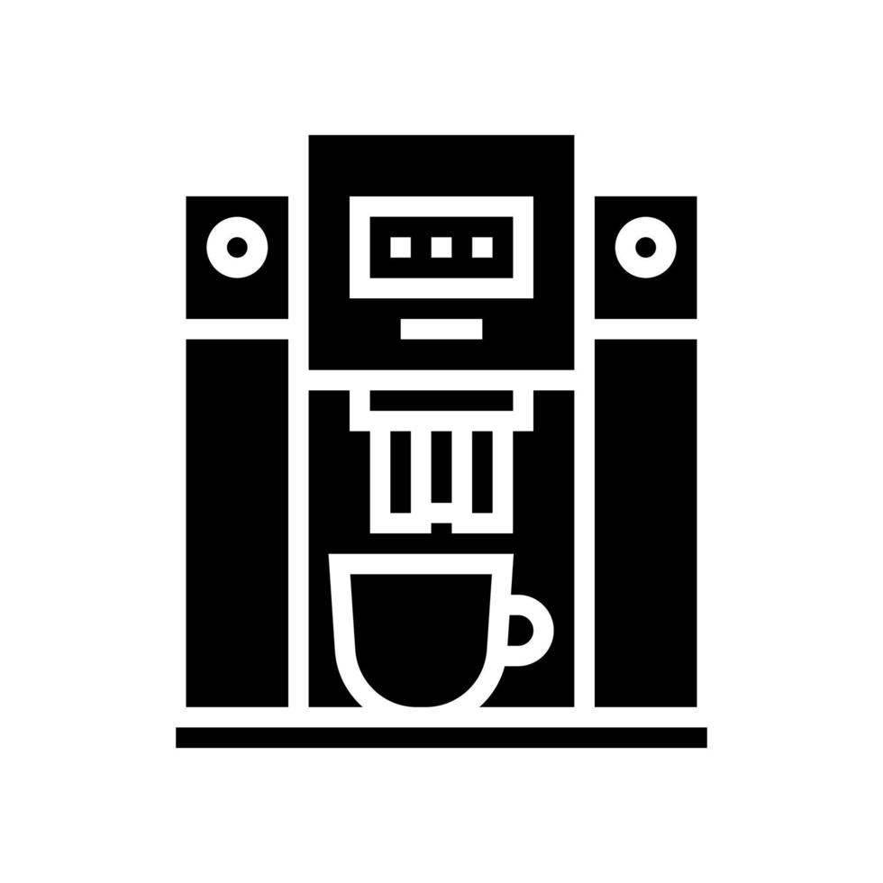 maschine kaffee brauen professionelle elektronische ausrüstung glyph symbol vektor illustration