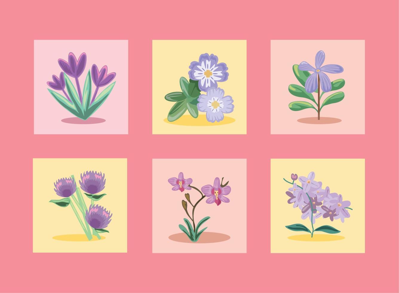 blommor och blad vektor